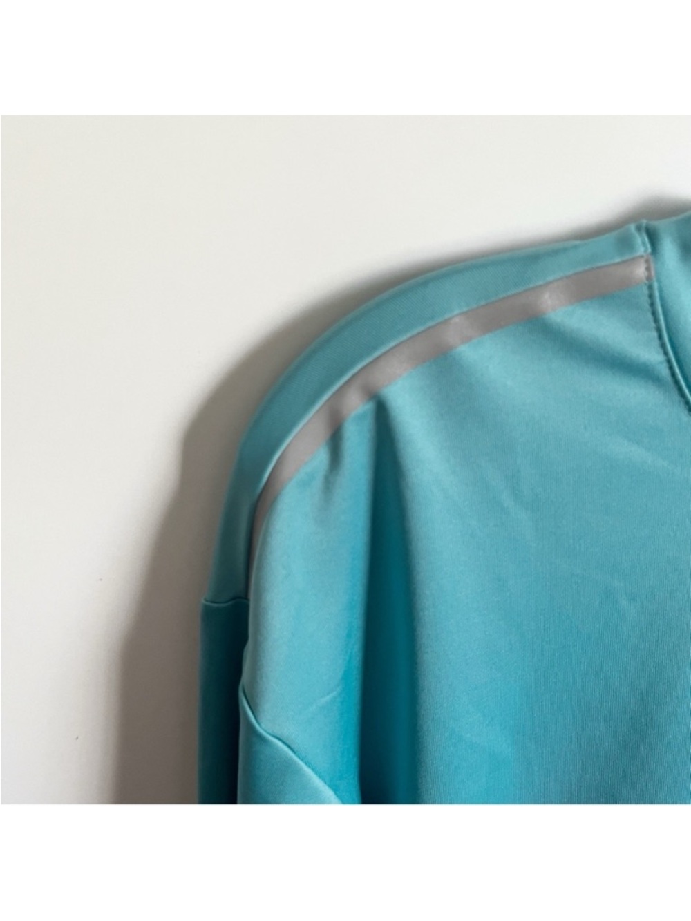 Spyder Active Base Layer Top teal blue stretchy wicking pullover drawstring - Picture 4 of 8